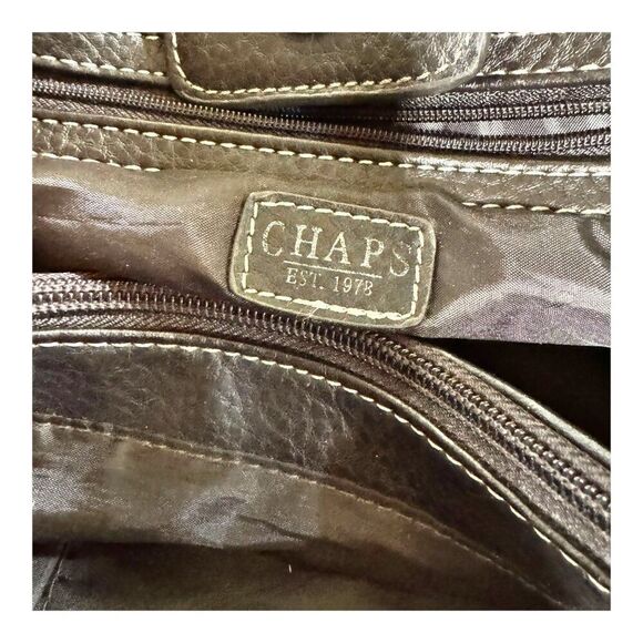 Chaps Houndstooth Handbag Vintage Purse Shoulder Bag With Leather Accents 12 X7 - Picture 3 of 9